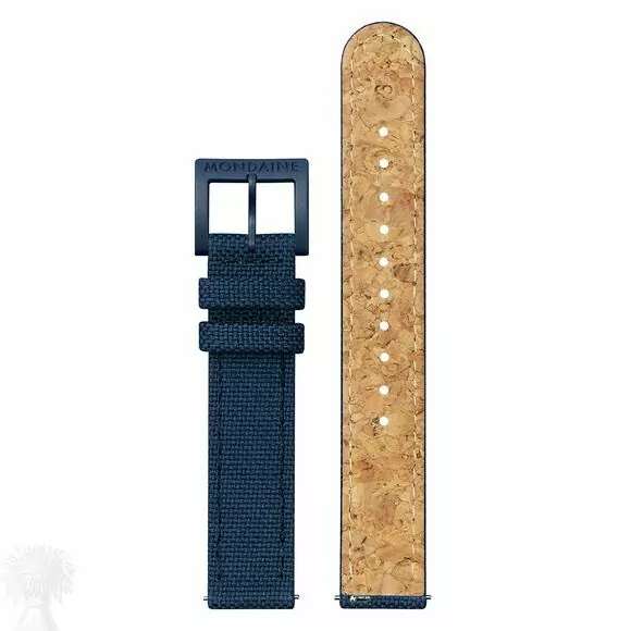 Ladies Eco-Friendly Mondaine Ocean Blue Watch front and back of the strap